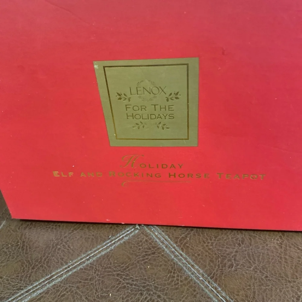 Lenox For the Holidays Elf & Rocking Horse Teapot Santa's Toy Shop W/ Box Retire